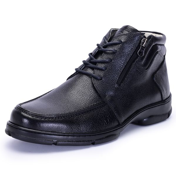 Bota Coturno Masculina Ferrile Couro Anatômica Preta 