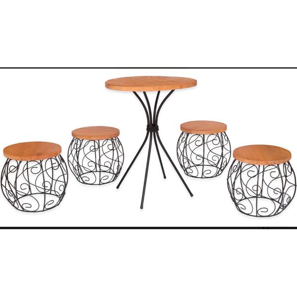 Conjunto De Mesa Com 4 Bancos Barris 