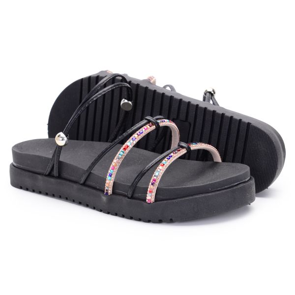 Birken Sandália Conforto Feminina Papete Strass Brilhante 01