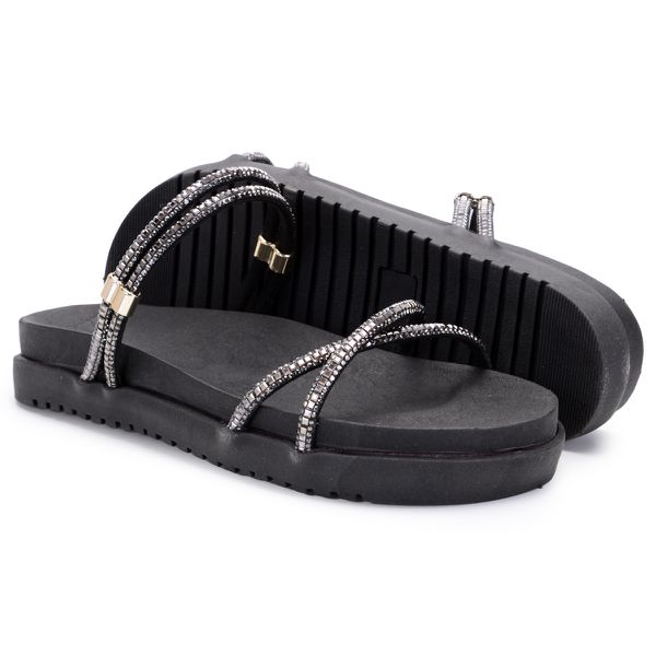 Birken Sandália Conforto Feminina Papete Strass Brilhante