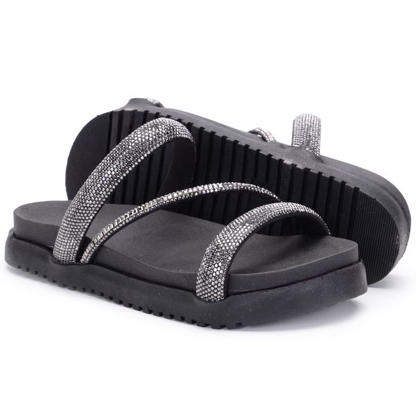 Birken Sandália Conforto Feminina Papete Strass Brilhante 03