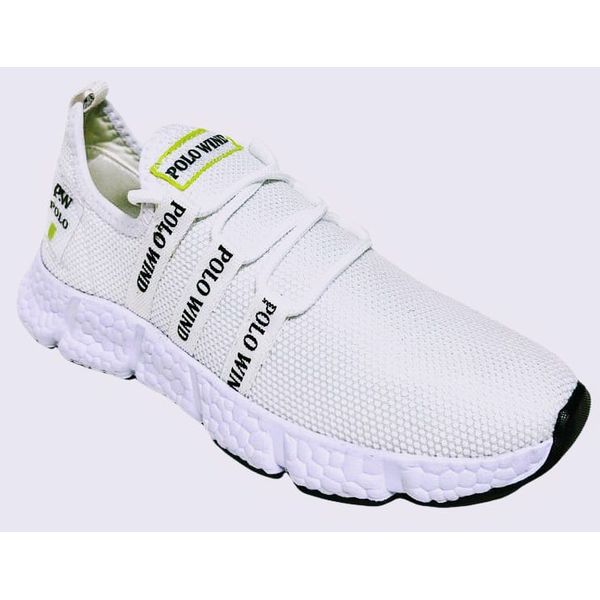 Tênis Masculino, Sapato Feminino Unissex Academia, Corrida, Caminhada Confortável Polo Wind Branco