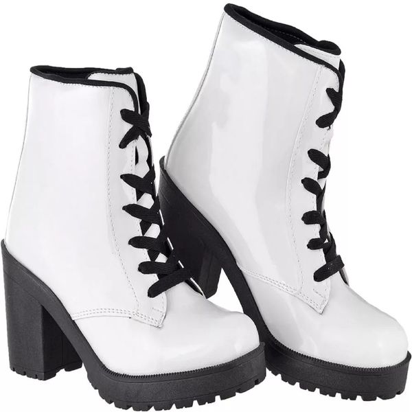 Bota 6209 Cano Curto Sola Tratorada Pimpinella Branco