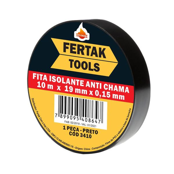 Fita isolante ANTICHAMAS 19MMX20M Fertak 3420