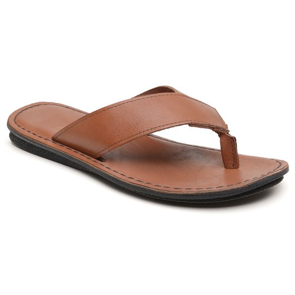 Chinelo Masculino em Couro R25 CONHAQUE
