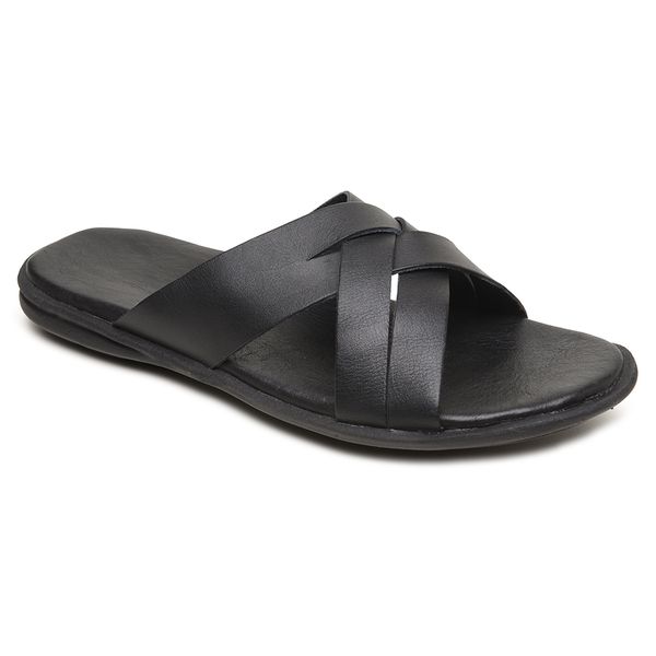 Chinelo Masculino em Couro R9 PRETO