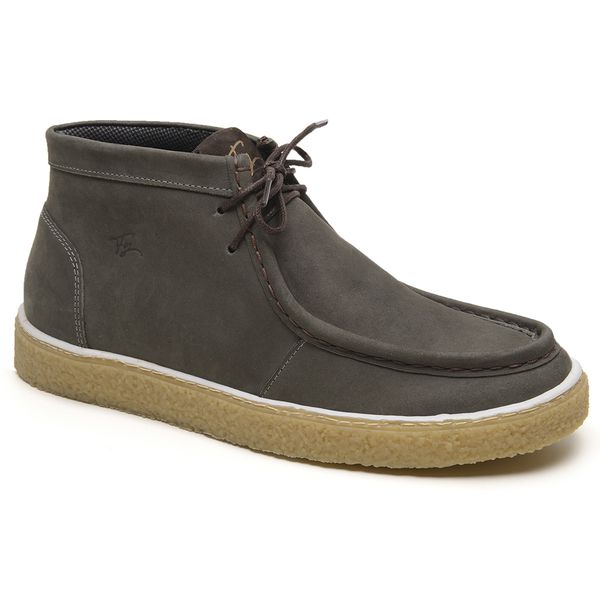 Bota Masculina London Estilo Cacareco em Couro com Design Rústico e Conforto Gray 616-GRAY