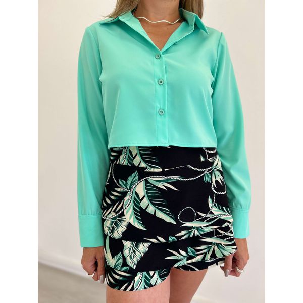 CAMISA CROPPED SALY VERDE