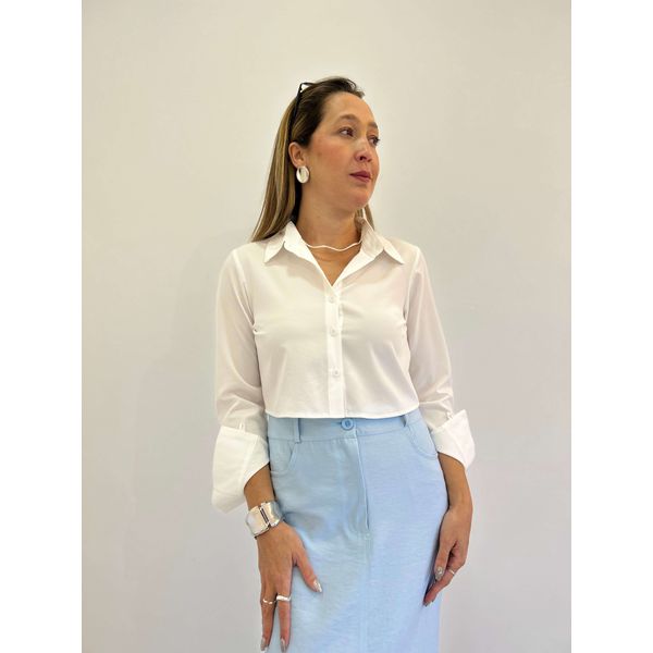 CAMISA CROPPED SALY BRANCO