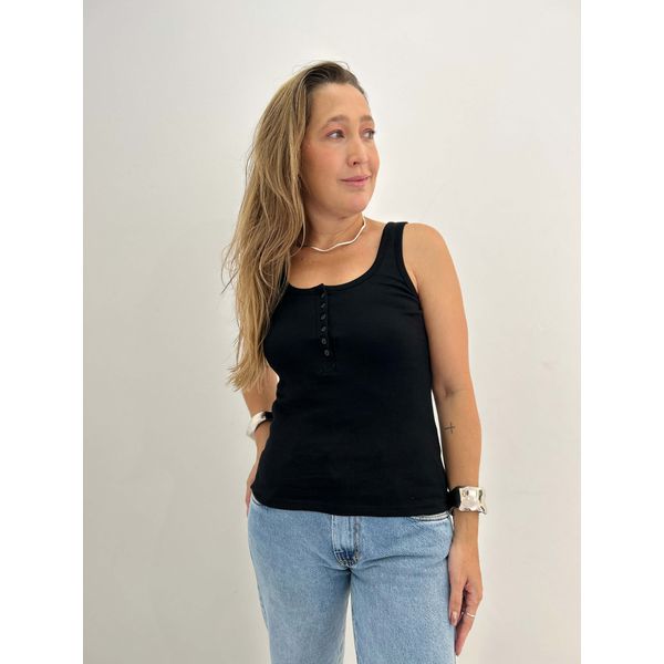 REGATA BOTÕES PRETO