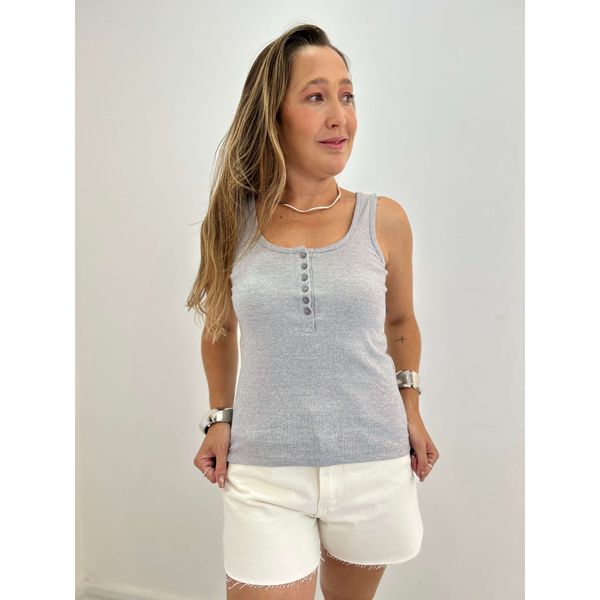 REGATA BOTÕES CINZA 