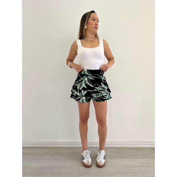 SHORTS SAIA JULIA PRETO E VERDE