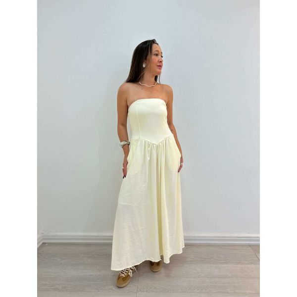 VESTIDO LIAM AMARELO MANTEIGA