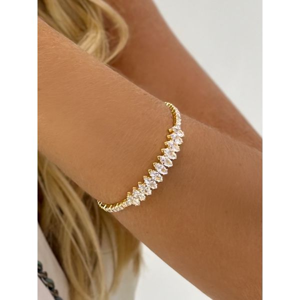 Pulseira Ouro Bracelete Riviera Cristal FIKA + AMMI