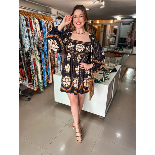 Vestido FARM Flor Bordado