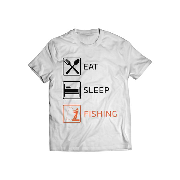 Camiseta Casual Eat Slepp Fishing Branca - Fishway