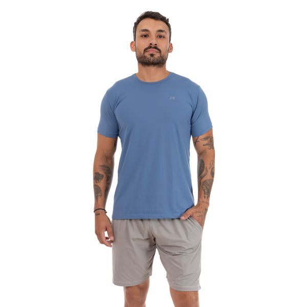 T-shirt Masculina UV50 - Azul luxo