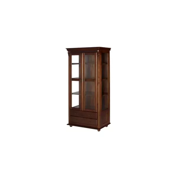 Cristaleira América 1,85 x 42 x 1,00 -Madeira Maciça Com Fundo e Prateleiras de Madeira - Móveis 3D