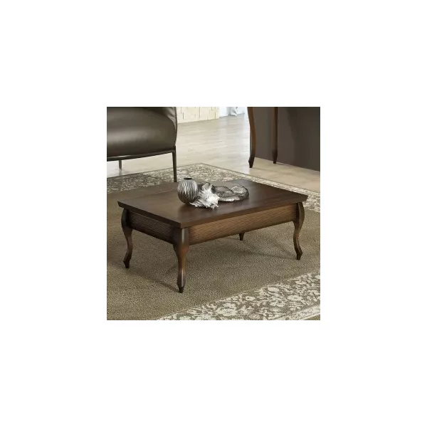 Mesa de Centro 1,10 x 38 x 60 Versalhes - Madeira Maciça - Clássico CCL Móveis