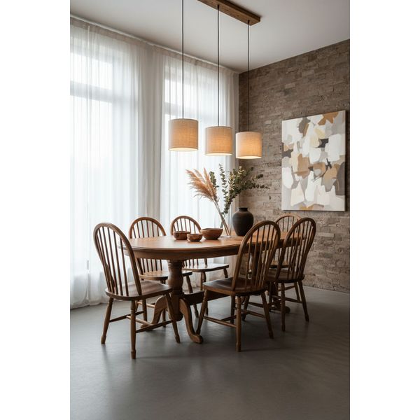 Sala de Jantar Oval Gramado - Madeira Maciça - Móveis de Gramado