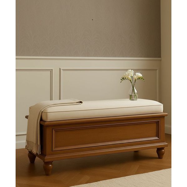 Banco Recamier Com Baú - Madeira Maciça - Móveis de Gramado