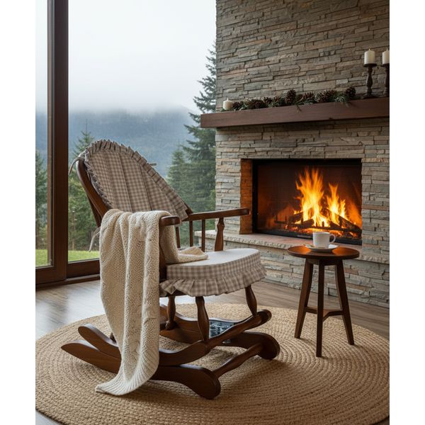 Cadeira de Balanço Frapê Cinza 90/40 x 60 x 50 - Moveis De Gramado