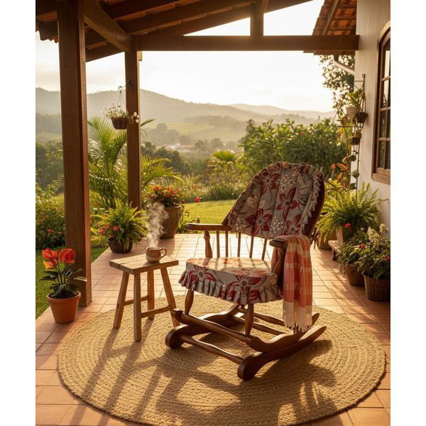 Cadeira de Balanço Chenile Bali 90/40 x 60 x 50 - Moveis De Gramado