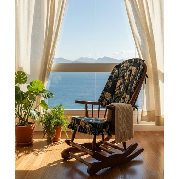 Cadeira De Balanço Florescer Azul 1,18/40 X 64 X 50 - Móveis De Gramado