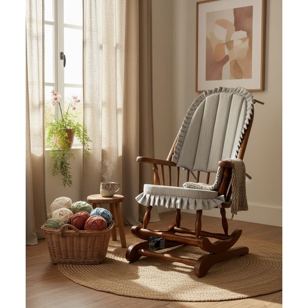 Cadeira De Balanço Linus Cinza 1,18/40 X 64 X 50 - Móveis De Gramado