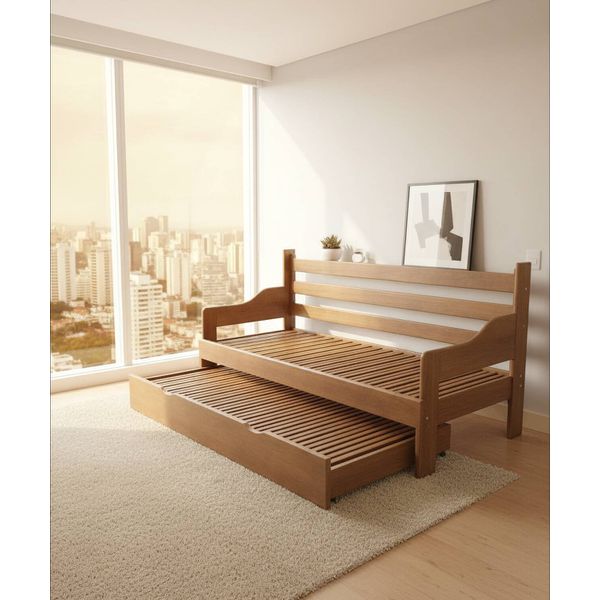Sofa Cama Tricama Cambara - Madeira Maciça - Móveis de Gramado