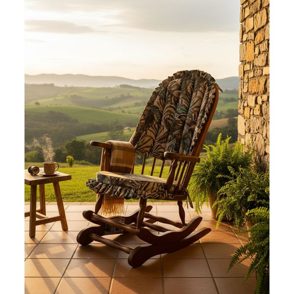 Cadeira De Balanço Maranta 1,18/40 X 64 X 50 - Madeira Maciça - Móveis De Gramado