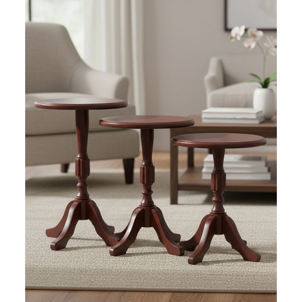 Conjunto de Mesas Laterais Gramado - Madeira Maciça - Móveis de Gramado