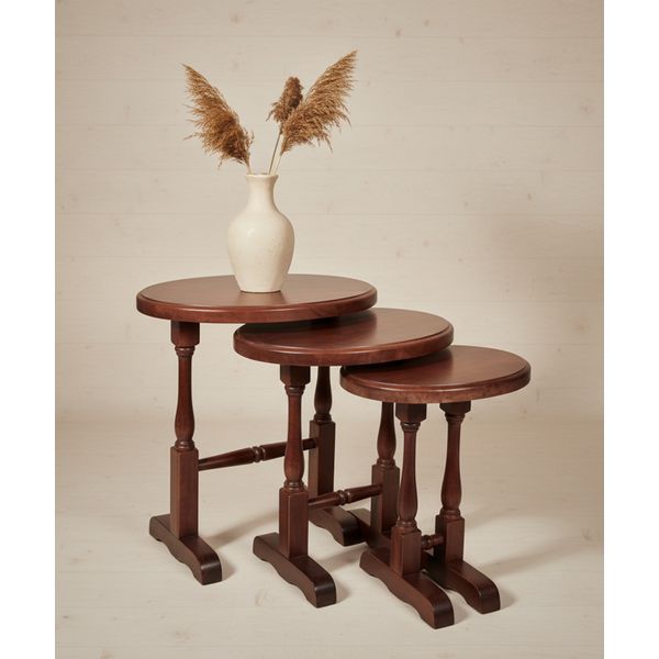 Conjunto de Mesas Laterais Gramadense - Madeira Maciça - Móveis de Gramado