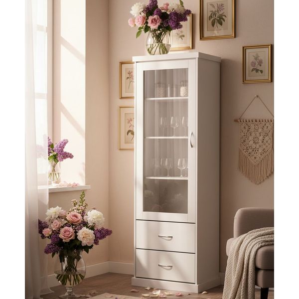 Cristaleira Basic 1 Porta 63 x 200 x 41 - Madeira Maciça - Móveis de Gramado