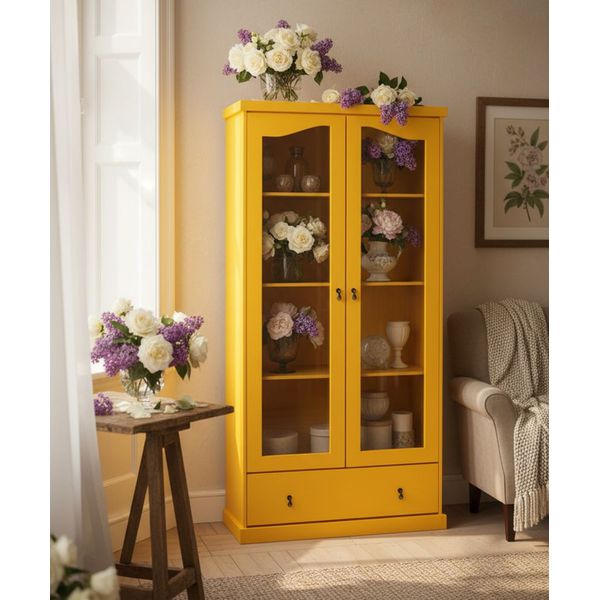 Cristaleira Com Borda 1,00 x 43 x 2,00 - Madeira Maciça - Móveis de Gramado