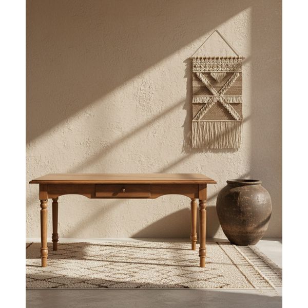 Mesa Retangular Com Gaveta - Madeira Maciça - Móveis de Gramado