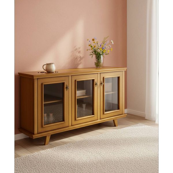 Buffet Com Pézinho 03 Portas 1,66 x 90 x 43 - Madeira Maciça - Moveis de Gramado