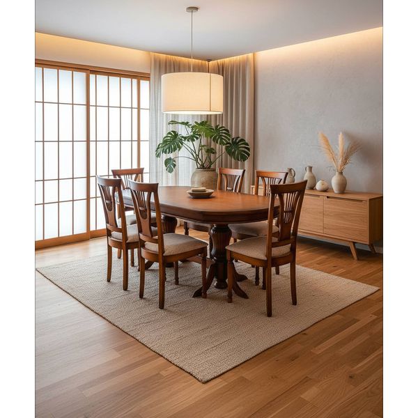 Sala de Jantar Oval Pinhal - (06 Cadeiras) - Madeira Maciça - Móveis de Gramado