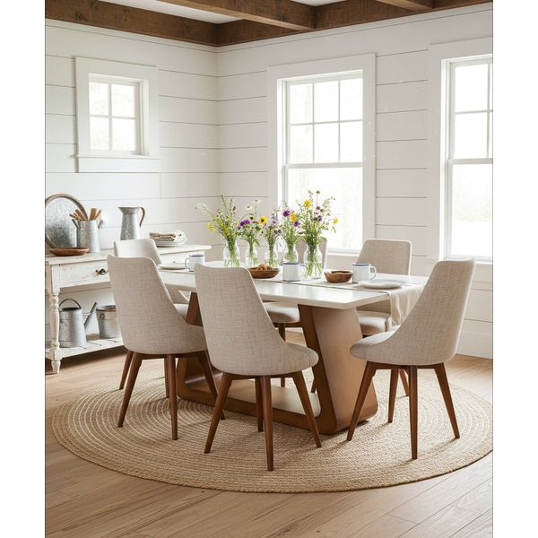 Sala de Jantar Venâncio Mesa Retangular - (06 Cadeiras) - Madeira Maciça - Móveis de Gramado