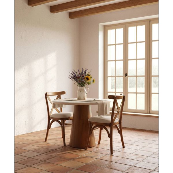 Sala de Jantar Mesa Redonda Pinhais - (02 Cadeiras) - Madeira Maciça - Móveis de Gramado