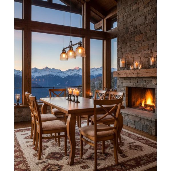 Sala de Jantar Veranópolis Mesa Retangular - Madeira Maciça - Móveis de Gramado