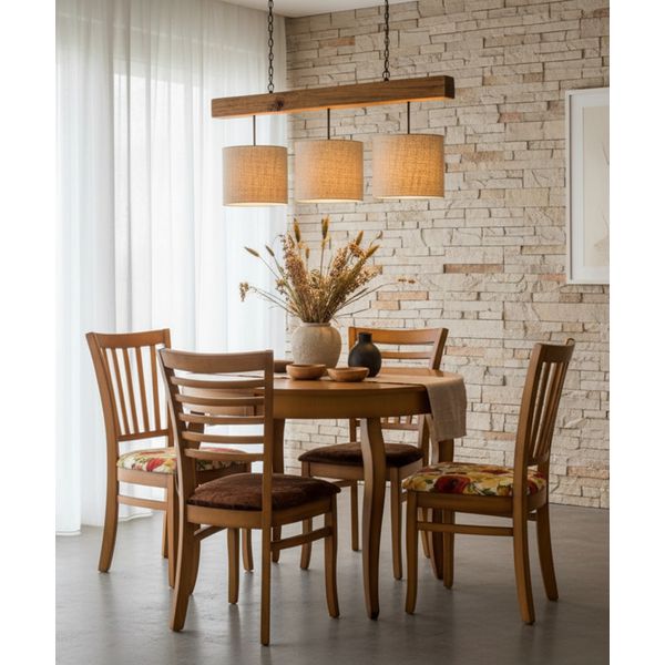 Sala de Jantar Tirol Mesa Redonda - Madeira Maciça - Móveis de Gramado