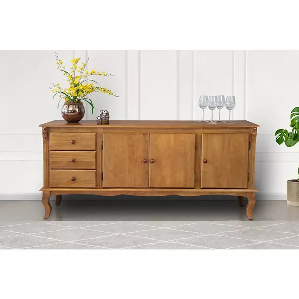 Balcão Flórida 3 Gavetas - 03 Portas - 1,80 x 45 x 85 - Móveis 3D