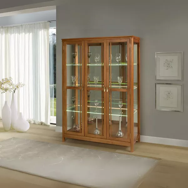 Cristaleira Serena 1,27 x 41 x 1,81 - 3 Portas Com Led - Móveis 3D