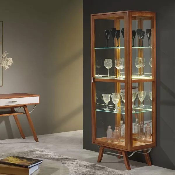 Cristaleira Florence 01 Porta Com Led 56 x 41 x 1,93 - Móveis 3D