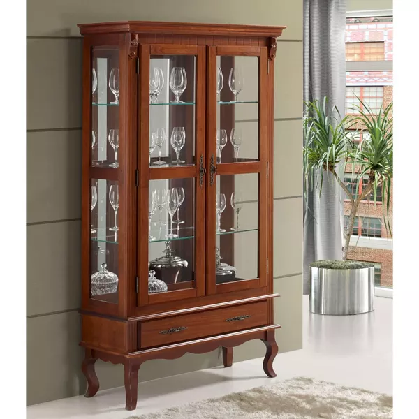 Cristaleira Londres Com Gaveta 1,00x 42 x 1,73 - 02 Portas - Móveis 3D