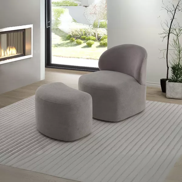 Poltrona Com Puff Living Serena 59 x 71 x 70 - Móveis 3D