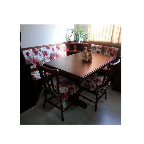 Conjunto Banco De Canto Alemão 1,30 x 1,30 (02 Cadeiras) (Mesa 90 x 90) - Móveis de Gramado