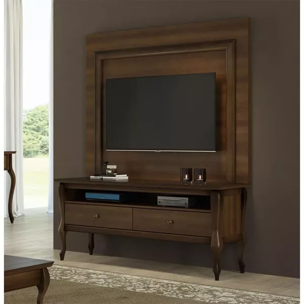 Rack 1,50 x 45 x 69 - Com Painel Versalhes - Madeira Maciça - CCL Móveis