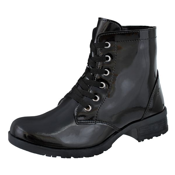 Coturno Feminino Preto Verniz CRshoes 